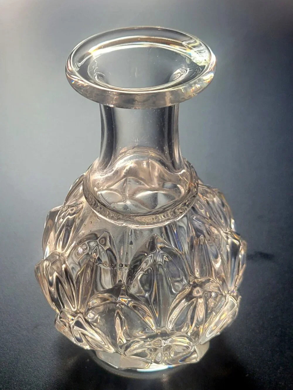 Baccarat for Tiffany & Co Artichoke Shape Crystal Bud Vase 4.5